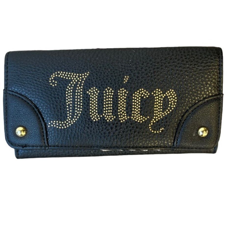 Juicy Couture Black Wallet with Gold Stud Logo